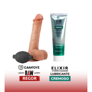 Dildo Eyaculador + Lubricante Cremoso
